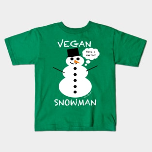Vegan Snowman Kids T-Shirt